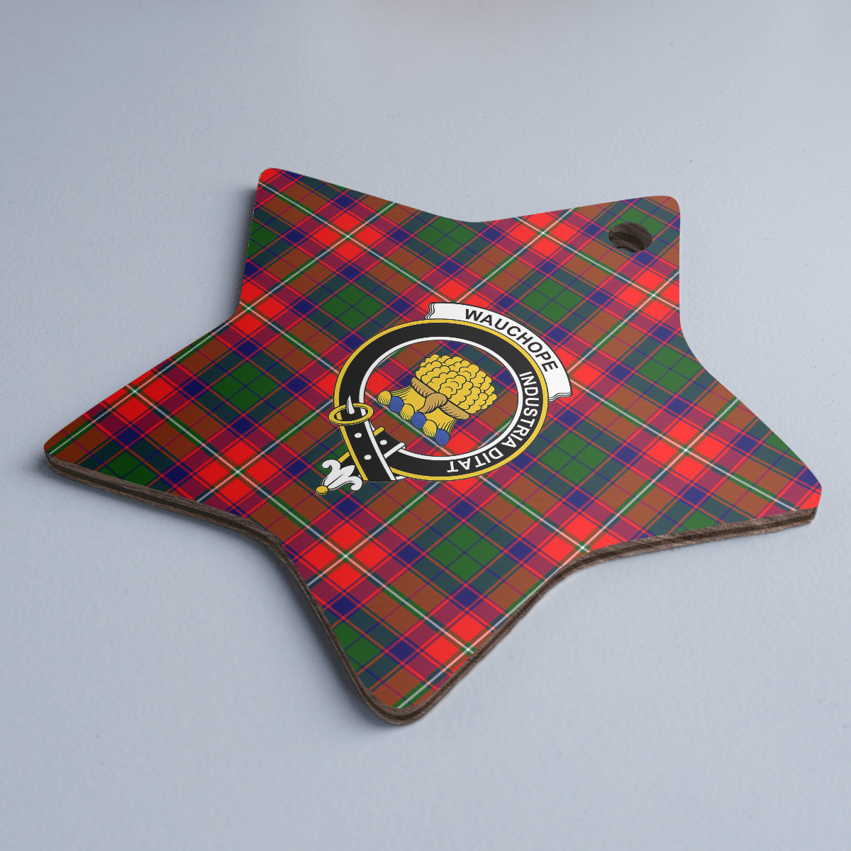 Clan Wauchope Tartan Crest Star Ceramic Ornament FZ80 Wauchope Tartan Tartan Christmas   