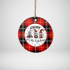 Clan Marjoribanks Tartan Tartan Crest Gnome Round Ceramic Ornament KX40 Marjoribanks Tartan Tartan Christmas   