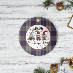 Clan Cunningham Dress Blue Dancers Tartan Tartan Crest Gnome Round Ceramic Ornament AR34 Cunningham Dress Blue Dancers Tartan Tartan Christmas   