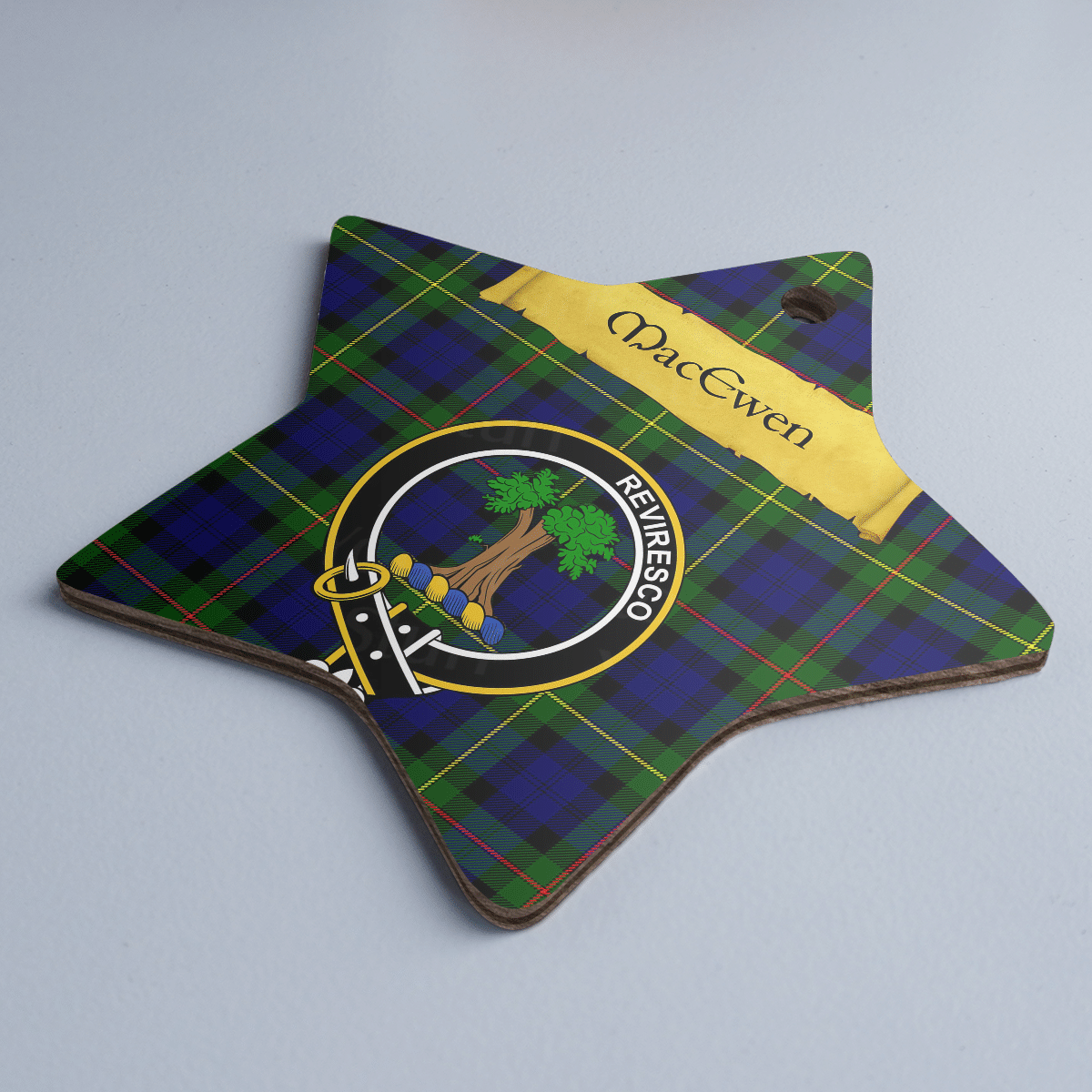 Clan MacEwen Modern Tartan Crest Star Ceramic Ornament LQ52 MacEwen Modern Tartan Tartan Christmas   