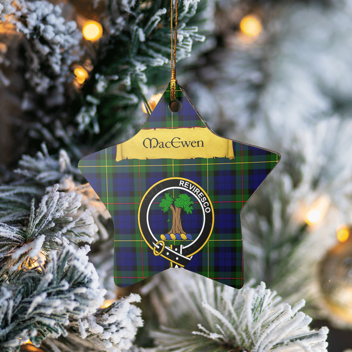 Clan MacEwen Modern Tartan Crest Star Ceramic Ornament LQ52 MacEwen Modern Tartan Tartan Christmas   