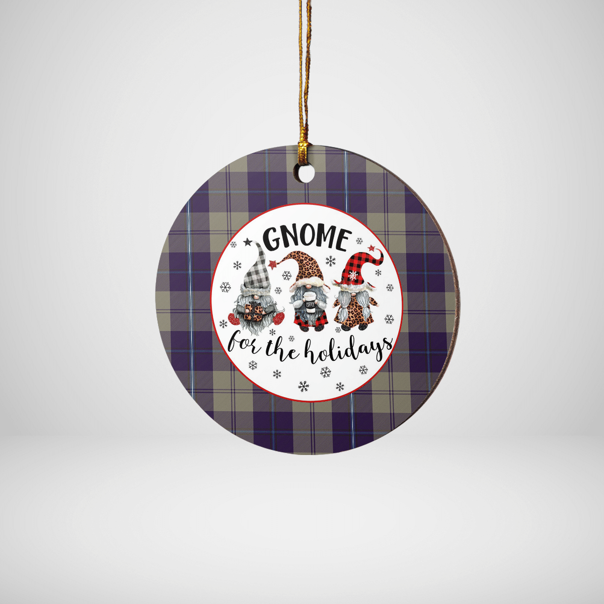 Clan Cunningham Dress Blue Dancers Tartan Tartan Crest Gnome Round Ceramic Ornament AR34 Cunningham Dress Blue Dancers Tartan Tartan Christmas   