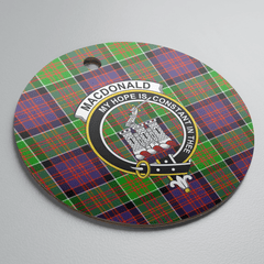 Clan MacDonald of Clanranald Tartan Crest Round Ceramic Ornament FP84 MacDonald of Clanranald Tartan Tartan Christmas   