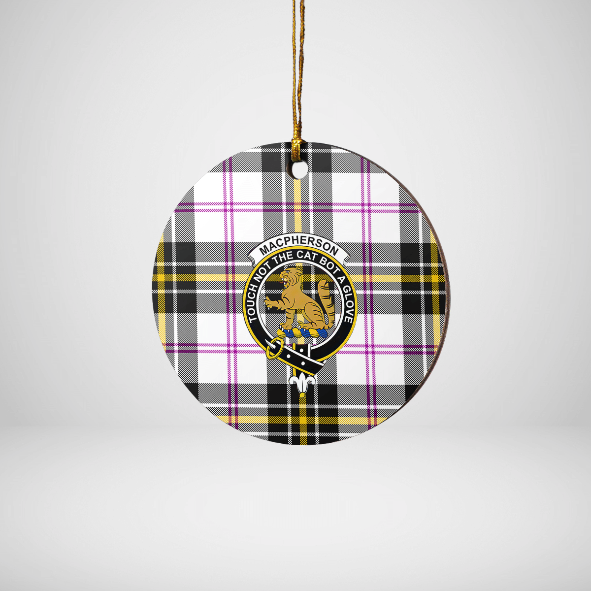 Clan MacPherson Dress Modern Tartan Crest Round Ceramic Ornament HB89 MacPherson Dress Modern Tartan Tartan Christmas   