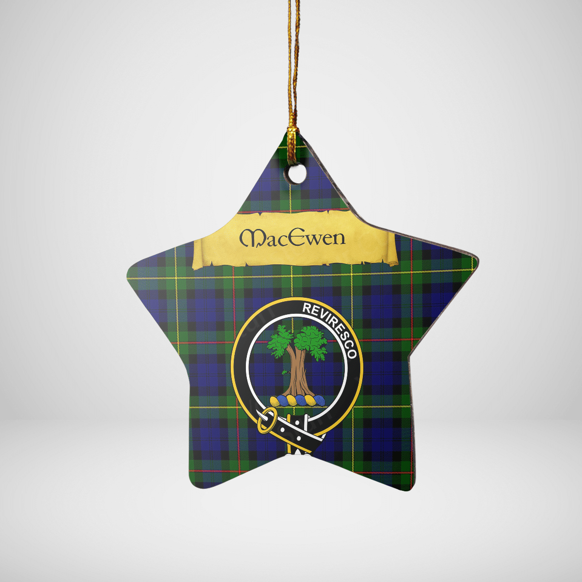 Clan MacEwen Modern Tartan Crest Star Ceramic Ornament LQ52 MacEwen Modern Tartan Tartan Christmas   