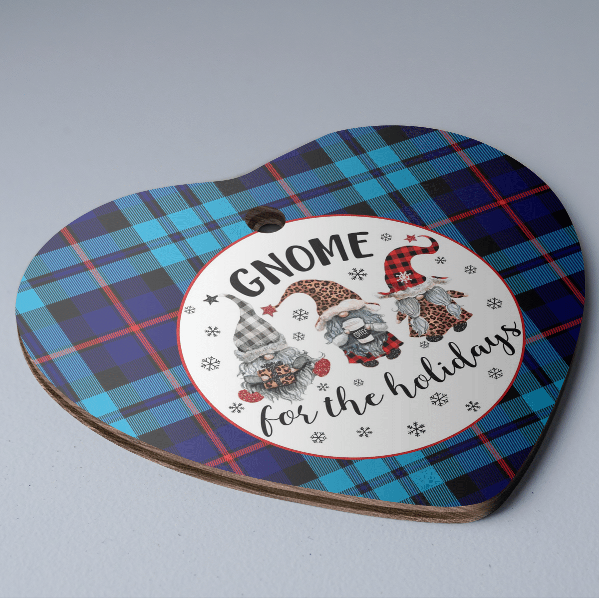 Clan MacCorquodale Tartan Tartan Crest Gnome Heart Ceramic Ornament UA50 MacCorquodale Tartan Tartan Christmas   