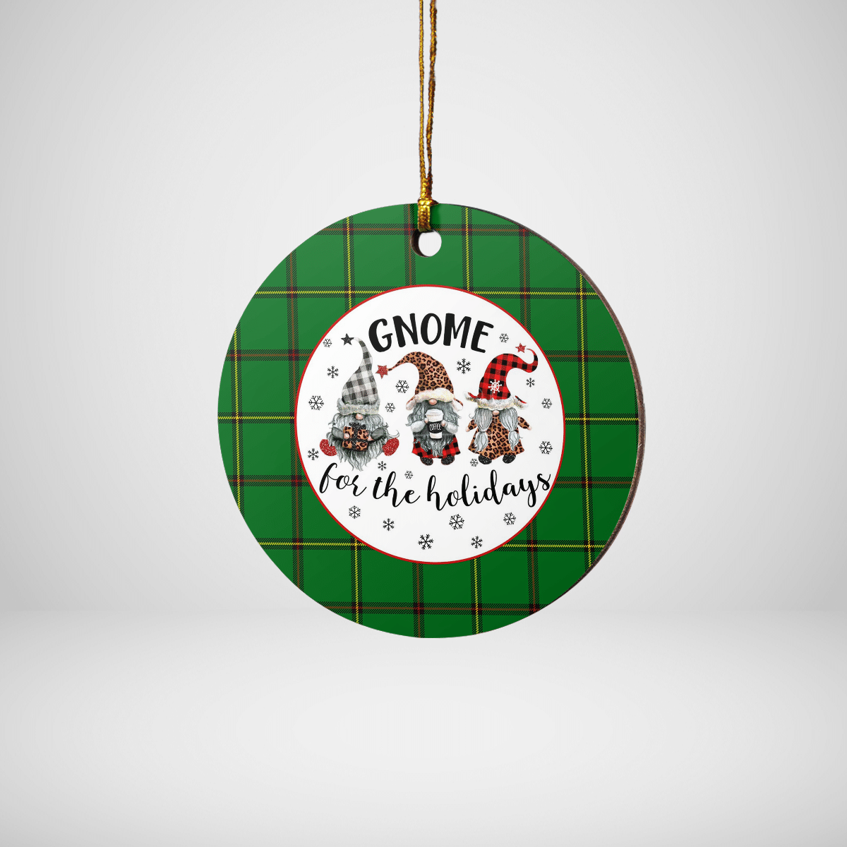 Clan Don (Tribe-of-Mar) Tartan Tartan Crest Gnome Round Ceramic Ornament BQ62 Don (Tribe-of-Mar) Tartan Tartan Christmas   