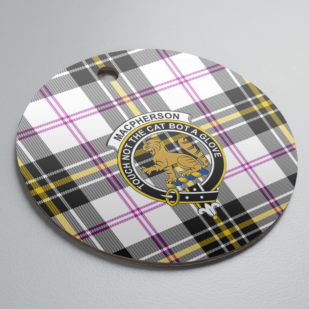 Clan MacPherson Dress Modern Tartan Crest Round Ceramic Ornament HB89 MacPherson Dress Modern Tartan Tartan Christmas   