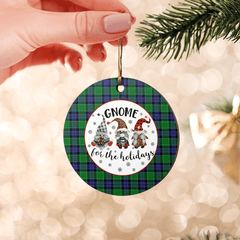 Clan Monteith Tartan Tartan Crest Gnome Round Ceramic Ornament KJ51 Monteith Tartan Tartan Christmas   