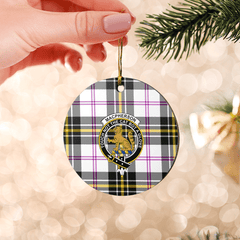 Clan MacPherson Dress Modern Tartan Crest Round Ceramic Ornament HB89 MacPherson Dress Modern Tartan Tartan Christmas   