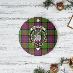 Clan MacDonald of Clanranald Tartan Crest Round Ceramic Ornament FP84 MacDonald of Clanranald Tartan Tartan Christmas   