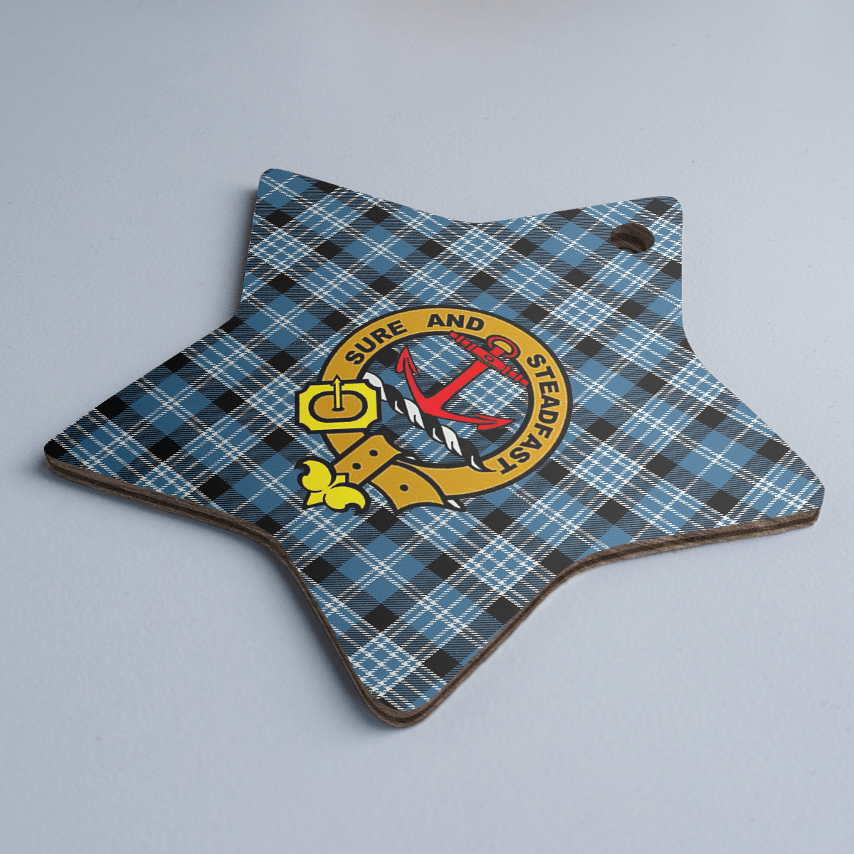 Clan Clark Ancient Tartan Crest Star Ceramic Ornament ZR86 Clark Ancient Tartan Tartan Christmas   