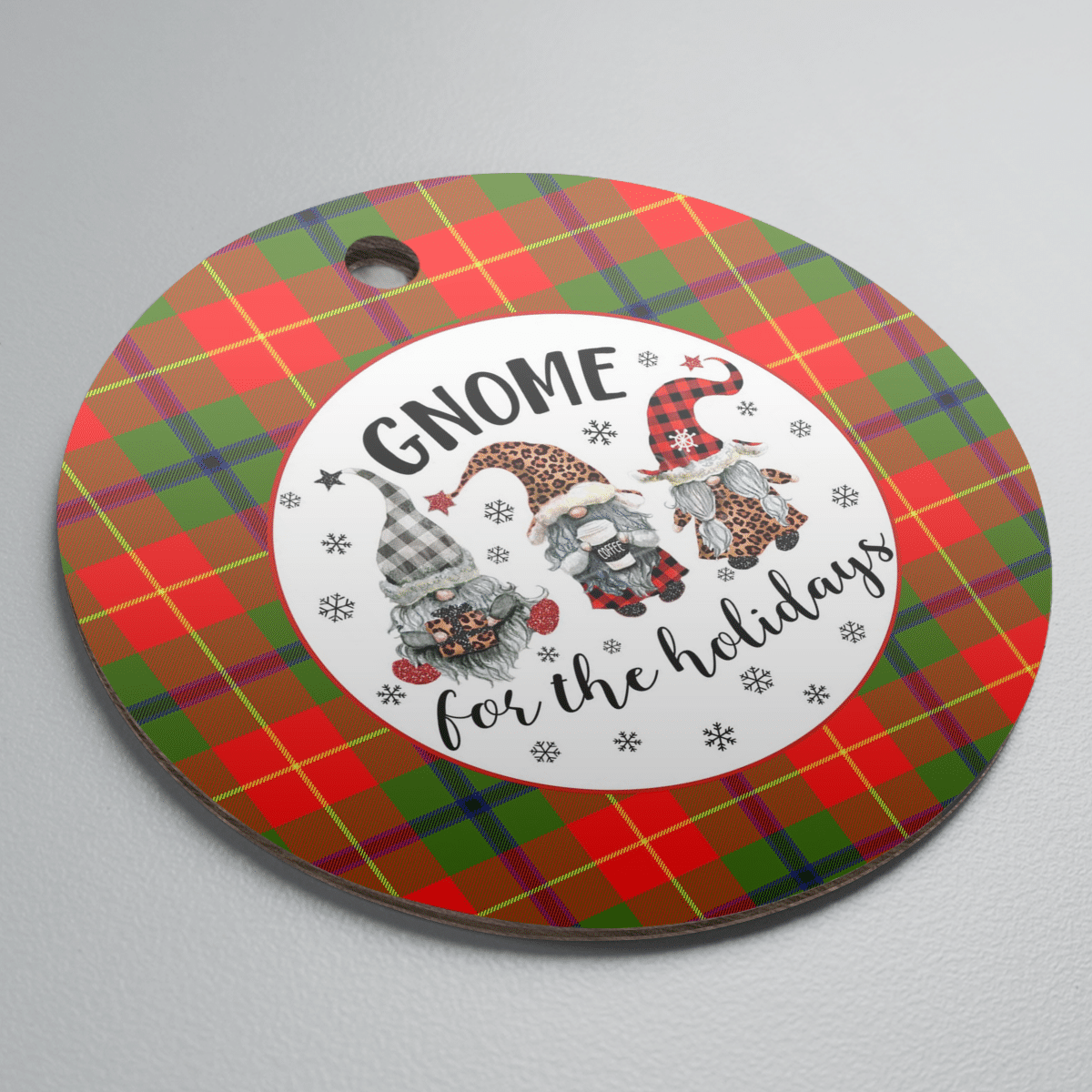 Clan Turnbull Dress Tartan Tartan Crest Gnome Round Ceramic Ornament CL69 Turnbull Dress Tartan Tartan Christmas   