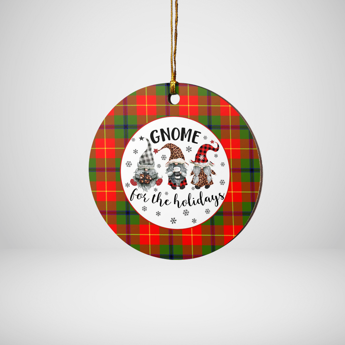 Clan Turnbull Dress Tartan Tartan Crest Gnome Round Ceramic Ornament CL69 Turnbull Dress Tartan Tartan Christmas   