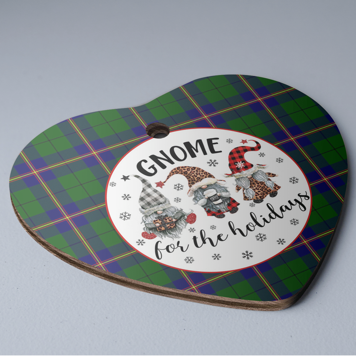 Clan Carmichael Modern Tartan Tartan Crest Gnome Heart Ceramic Ornament JC35 Carmichael Modern Tartan Tartan Christmas   