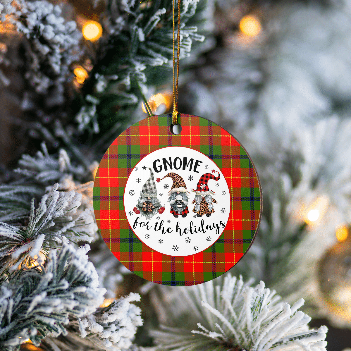 Clan Turnbull Dress Tartan Tartan Crest Gnome Round Ceramic Ornament CL69 Turnbull Dress Tartan Tartan Christmas   