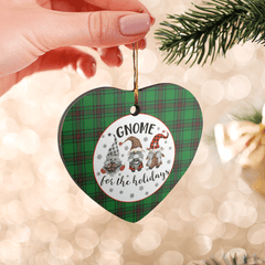 Clan Logie Tartan Tartan Crest Gnome Heart Ceramic Ornament MO42 Logie Tartan Tartan Christmas   