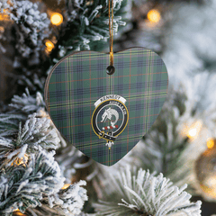 Clan Kennedy Modern Tartan Crest Heart Ceramic Ornament GX94 Kennedy Modern Tartan Tartan Christmas   