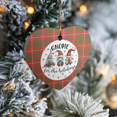 Clan Carruthers Tartan Tartan Crest Gnome Heart Ceramic Ornament SO91 Carruthers Tartan Tartan Christmas   