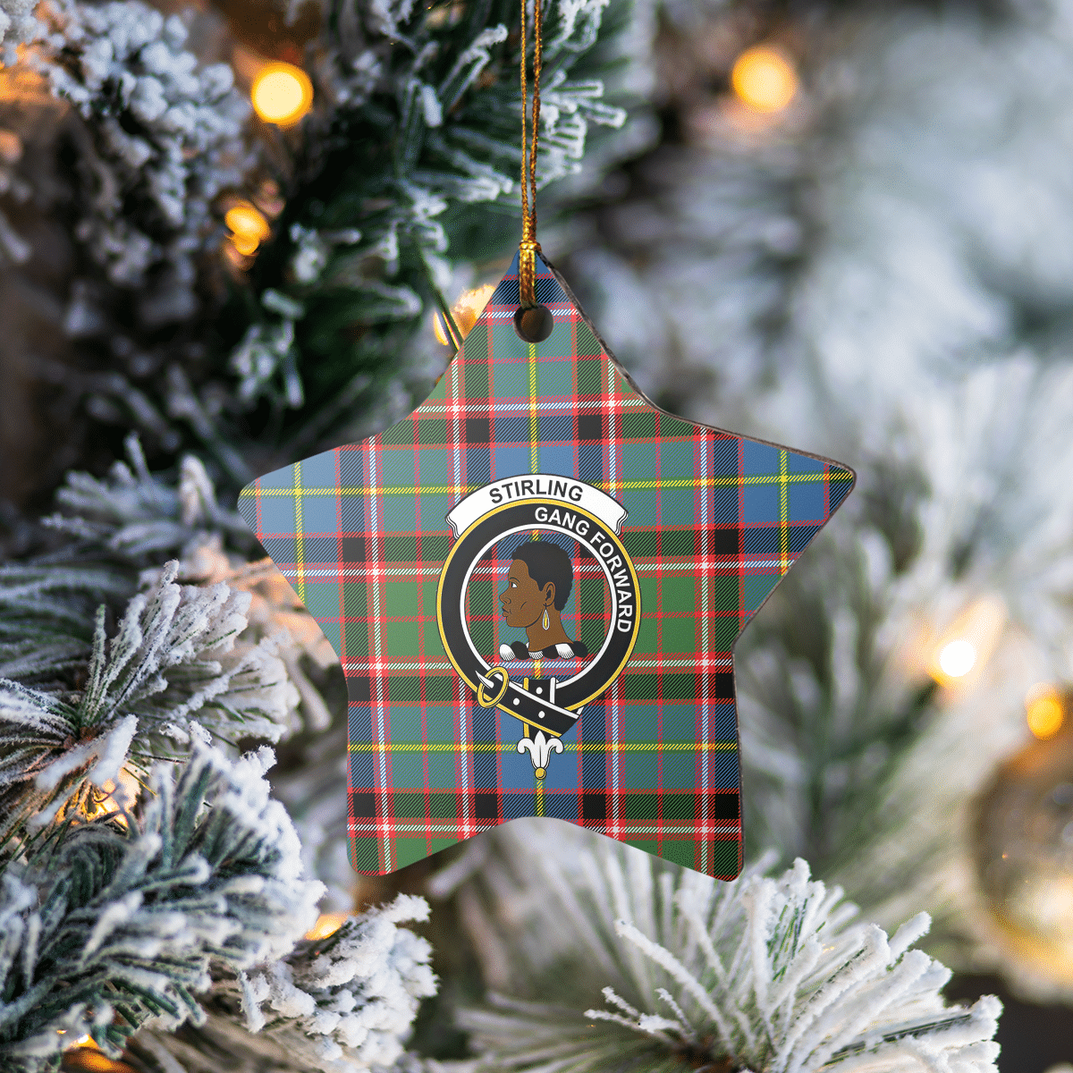 Clan Stirling (of Keir) Tartan Crest Star Ceramic Ornament BN69 Stirling (of Keir) Tartan Tartan Christmas   