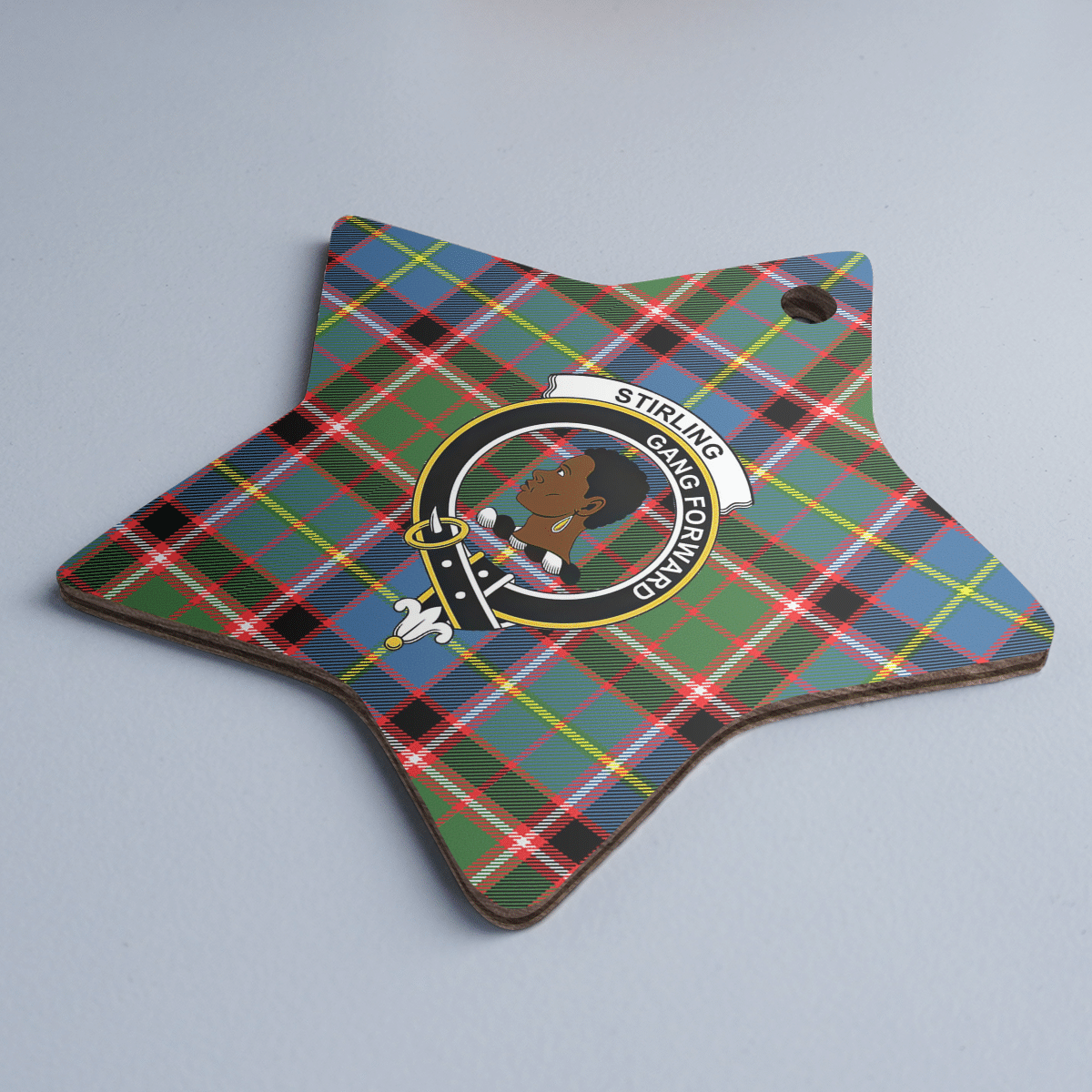 Clan Stirling (of Keir) Tartan Crest Star Ceramic Ornament BN69 Stirling (of Keir) Tartan Tartan Christmas   