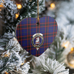 Clan Home Modern Tartan Crest Heart Ceramic Ornament JF36 Home Modern Tartan Tartan Christmas   