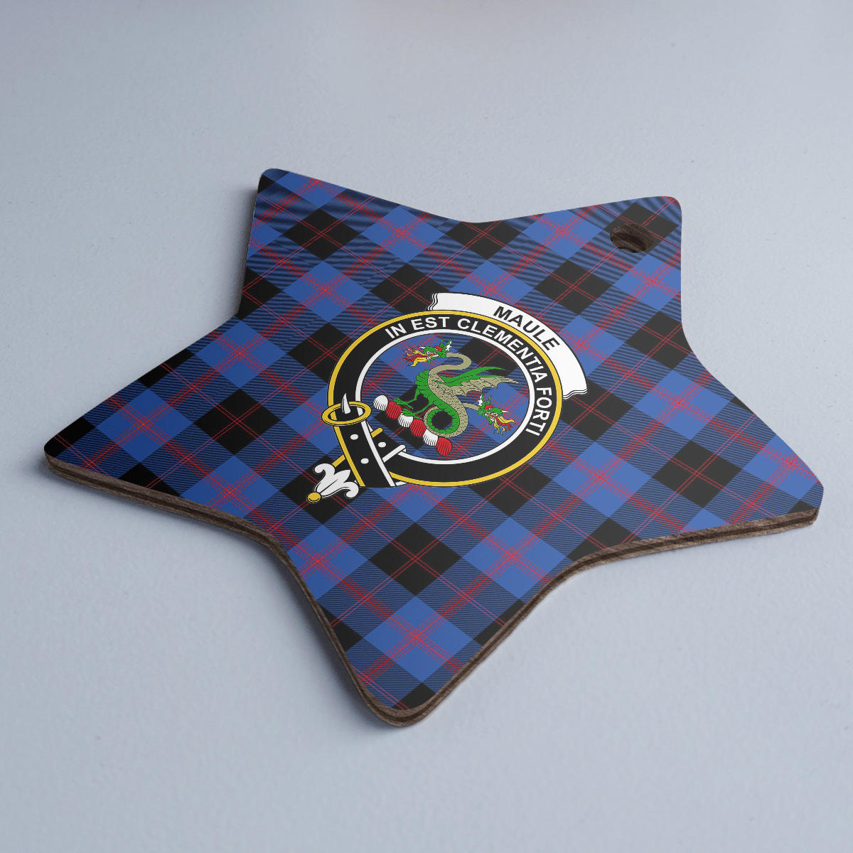 Clan Maule Tartan Crest Star Ceramic Ornament MW64 Maule Tartan Tartan Christmas   