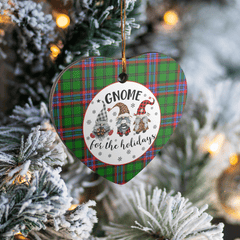 Clan McGeachie Tartan Tartan Crest Gnome Heart Ceramic Ornament YL33 McGeachie Tartan Tartan Christmas   