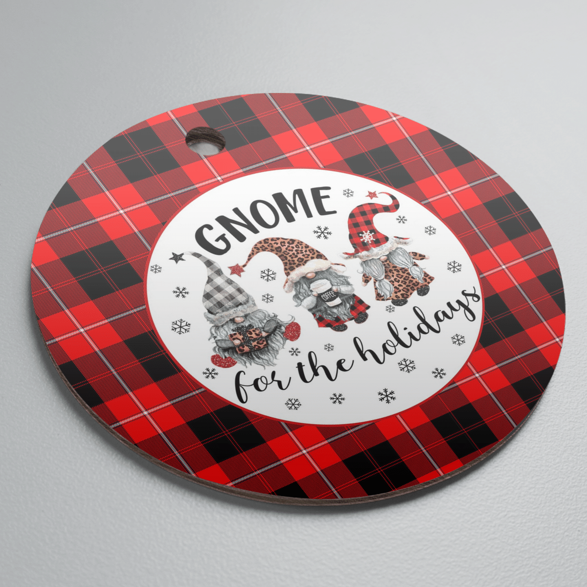 Clan Cunningham Modern Tartan Tartan Crest Gnome Round Ceramic Ornament MJ35 Cunningham Modern Tartan Tartan Christmas   