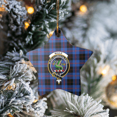 Clan Maule Tartan Crest Star Ceramic Ornament MW64 Maule Tartan Tartan Christmas   