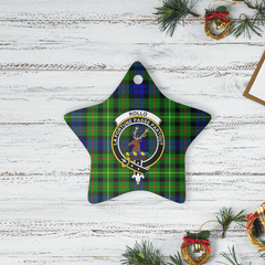 Clan Rollo Tartan Crest Star Ceramic Ornament CF86 Rollo Tartan Tartan Christmas   