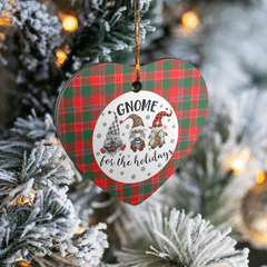 Clan Dalziel Modern Tartan Tartan Crest Gnome Heart Ceramic Ornament FJ41 Dalziel Modern Tartan Tartan Christmas   