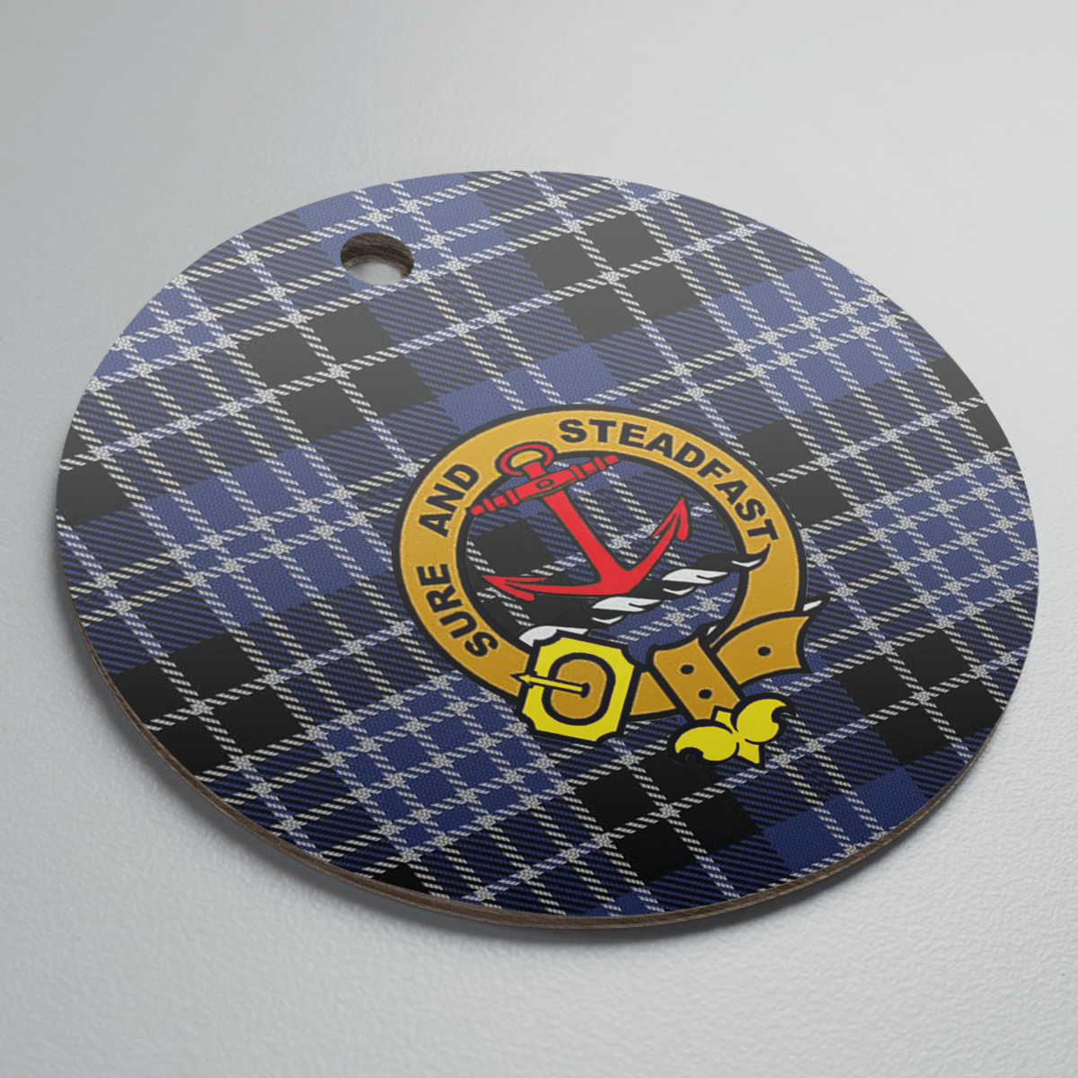 Clan Clark 1 Tartan Crest Round Ceramic Ornament AV93 Clark 1 Tartan Tartan Christmas   