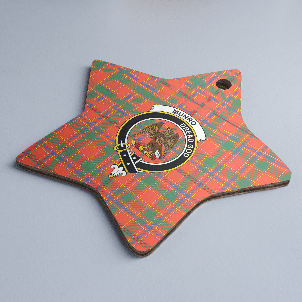 Clan Munro Ancient Tartan Crest Star Ceramic Ornament XW80 Munro Ancient Tartan Tartan Christmas   