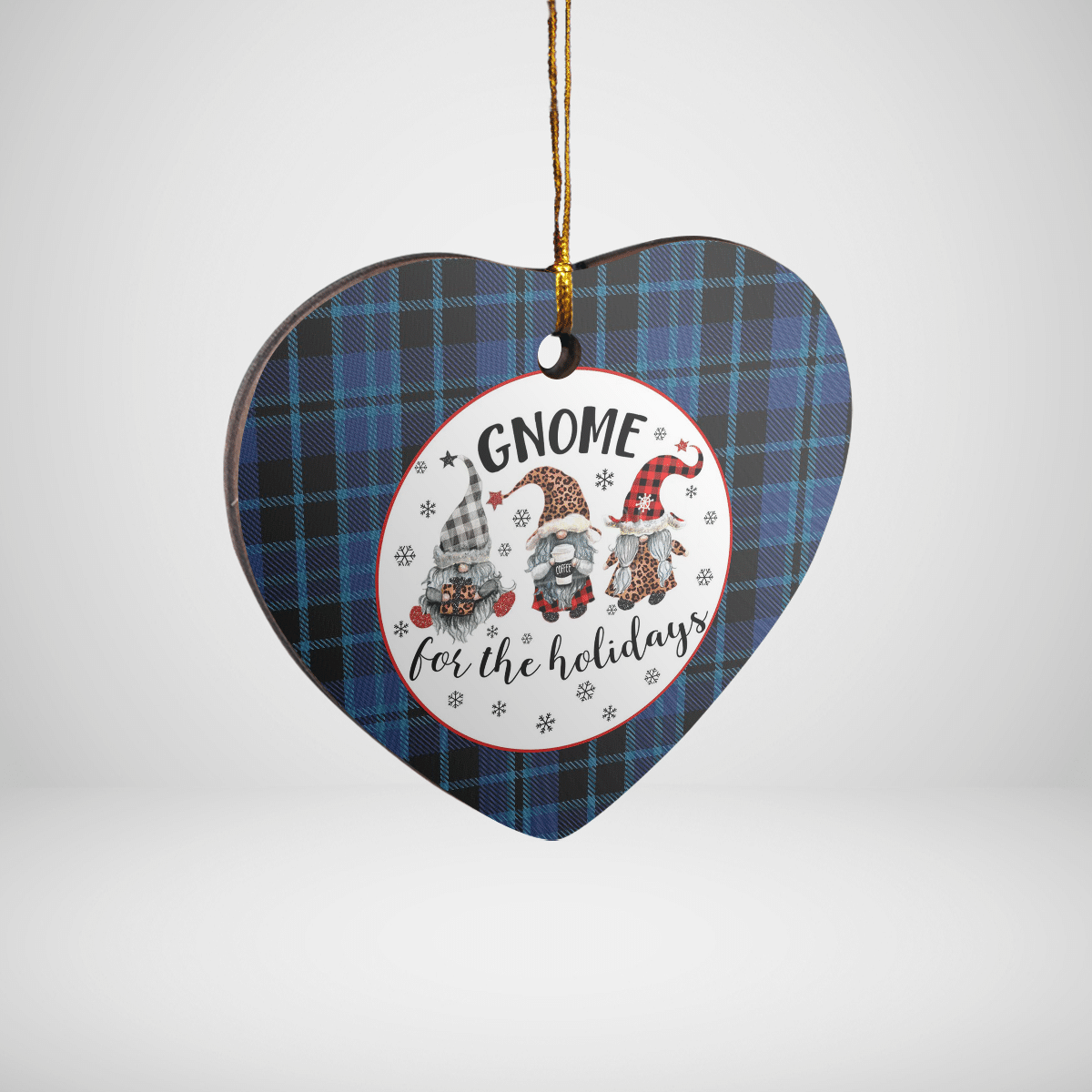 Clan Clark 2 Tartan Tartan Crest Gnome Heart Ceramic Ornament DY43 Clark 2 Tartan Tartan Christmas   