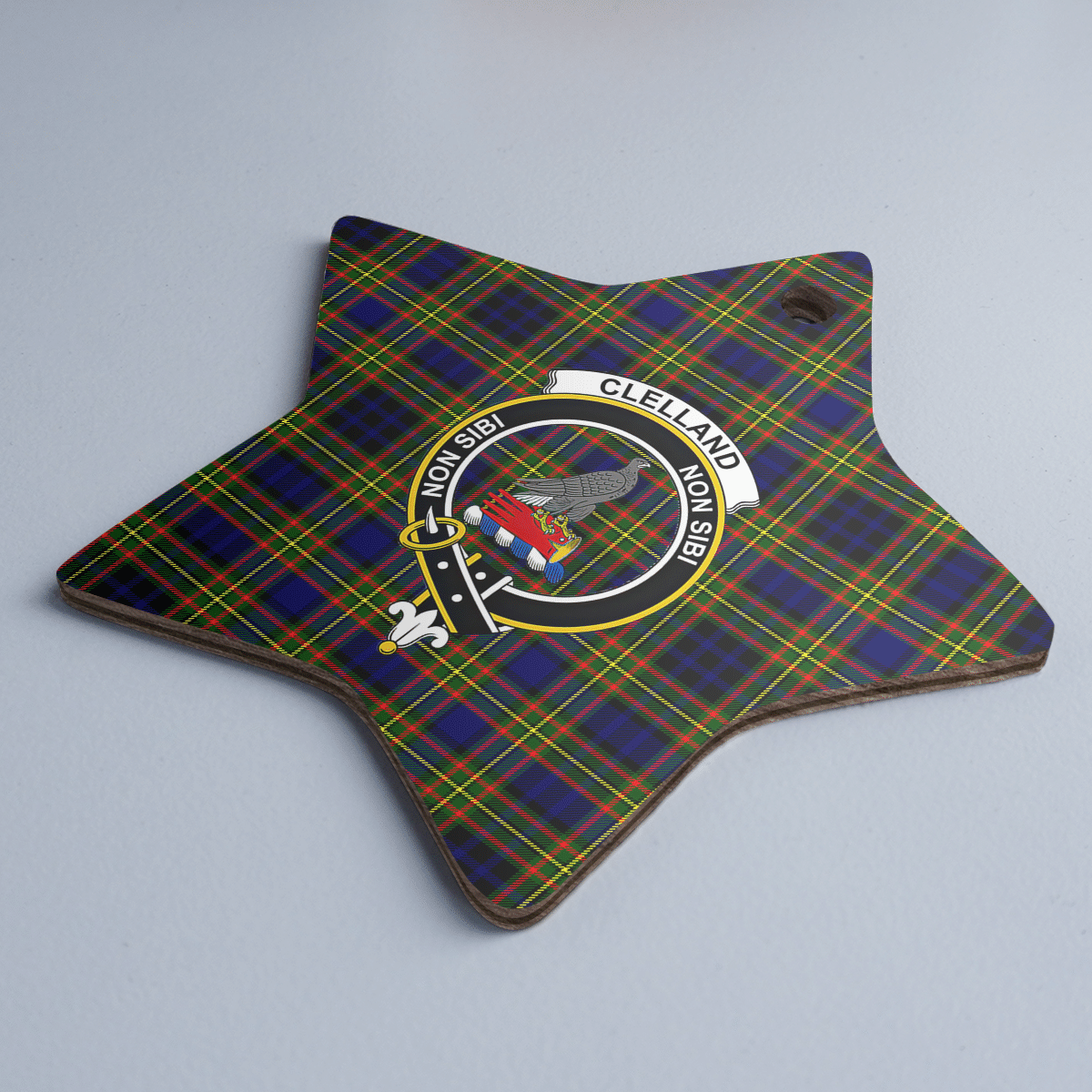 Clan Clelland Modern Tartan Crest Star Ceramic Ornament WS54 Clelland Modern Tartan Tartan Christmas   