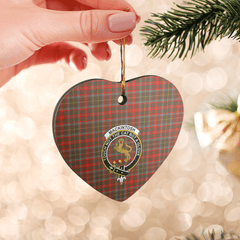 Clan MacKintosh Hunting Weathered Tartan Crest Heart Ceramic Ornament ZA57 MacKintosh Hunting Weathered Tartan Tartan Christmas   