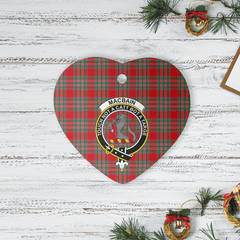 Clan MacBain Tartan Crest Heart Ceramic Ornament FD87 MacBain Tartan Tartan Christmas   