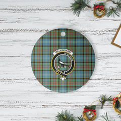 Clan Walkinshaw Tartan Crest Round Ceramic Ornament KK60 Walkinshaw Tartan Tartan Christmas   