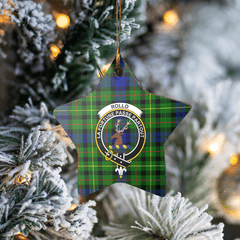 Clan Rollo Tartan Crest Star Ceramic Ornament CF86 Rollo Tartan Tartan Christmas   