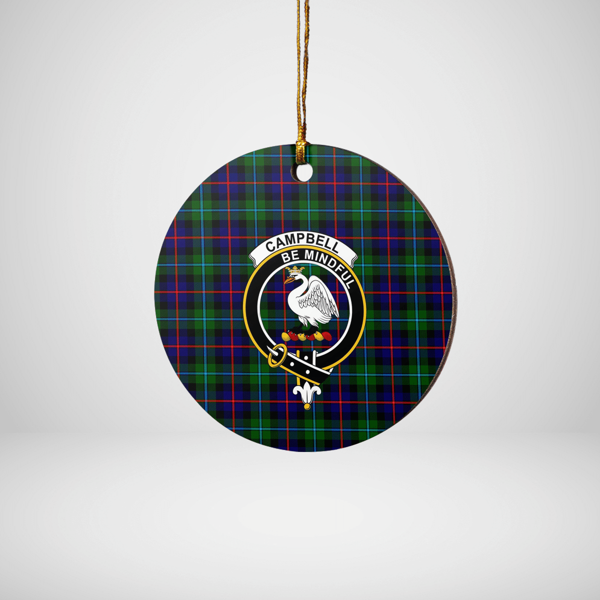 Clan Campbell of Cawdor Modern Tartan Crest Round Ceramic Ornament KD61 Campbell of Cawdor Modern Tartan Tartan Christmas   