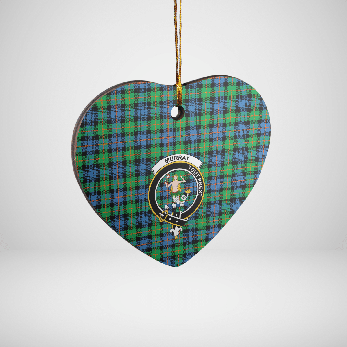 Clan Murray of Atholl Ancient Tartan Crest Heart Ceramic Ornament MY86 Murray of Atholl Ancient Tartan Tartan Christmas   