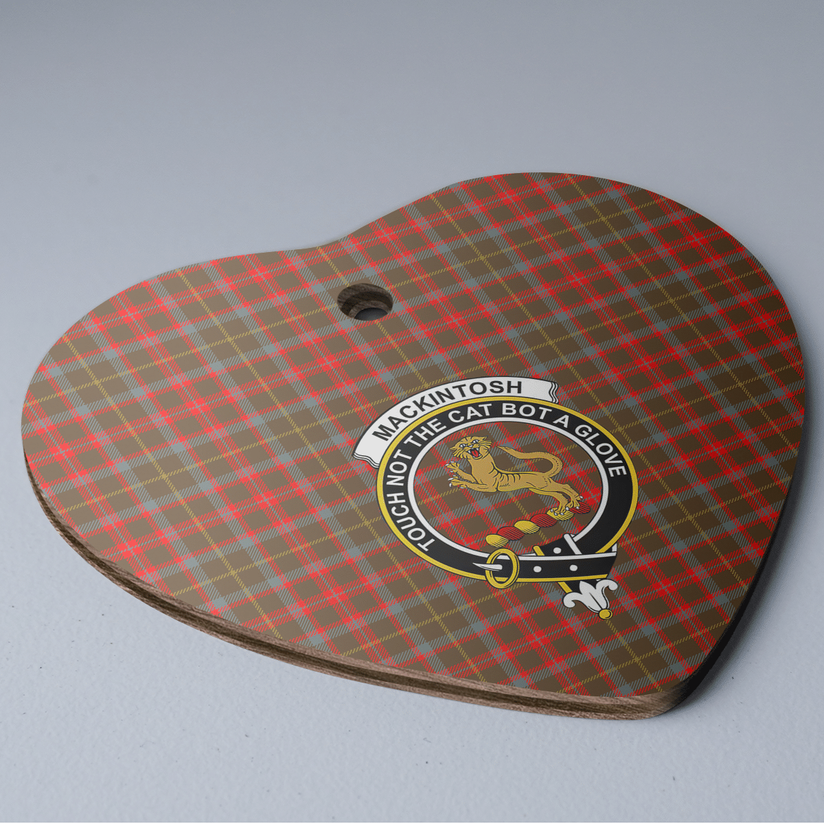 Clan MacKintosh Hunting Weathered Tartan Crest Heart Ceramic Ornament ZA57 MacKintosh Hunting Weathered Tartan Tartan Christmas   