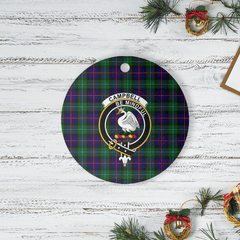 Clan Campbell of Cawdor Modern Tartan Crest Round Ceramic Ornament KD61 Campbell of Cawdor Modern Tartan Tartan Christmas   