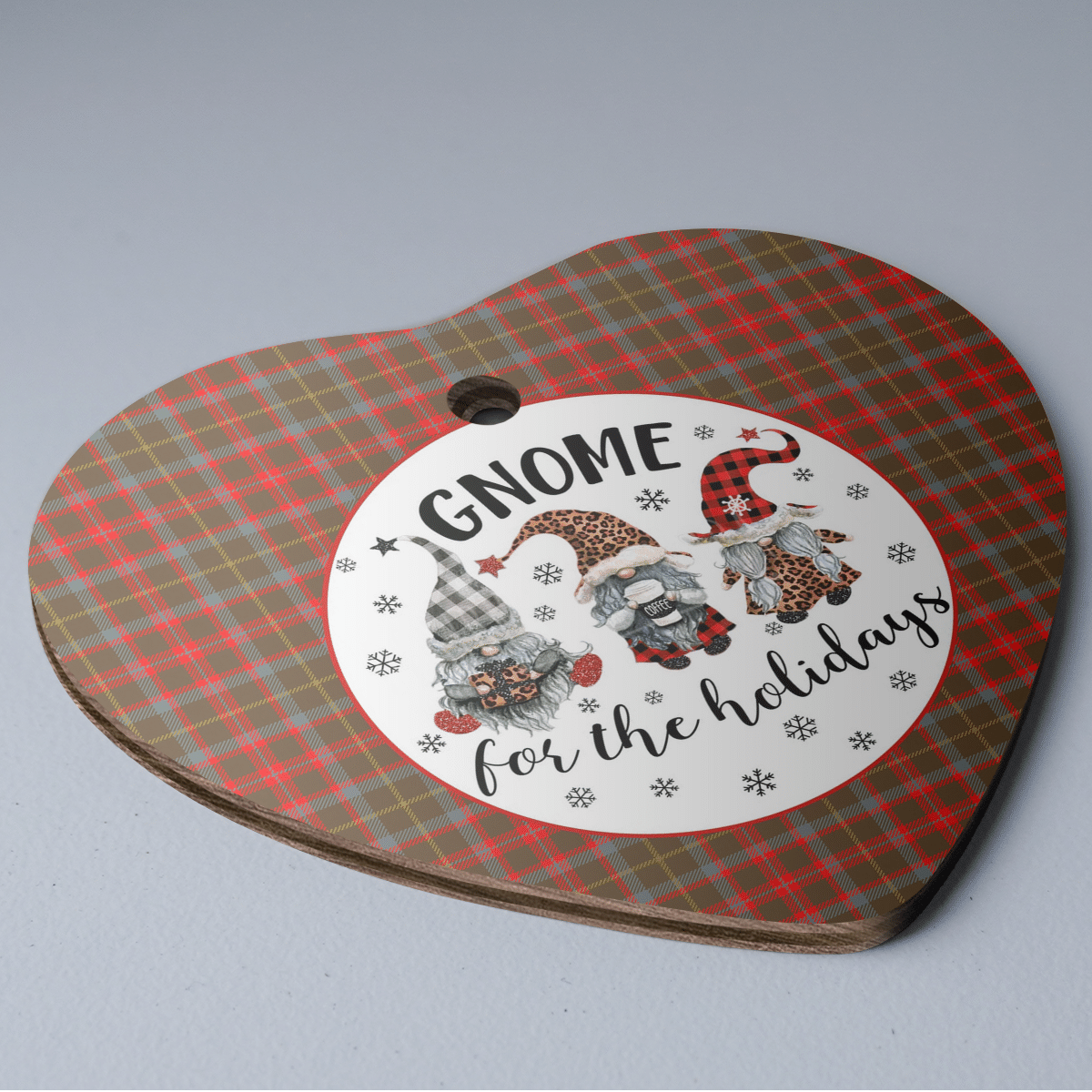 Clan MacKintosh Hunting Weathered Tartan Tartan Crest Gnome Heart Ceramic Ornament LC10 MacKintosh Hunting Weathered Tartan Tartan Christmas   