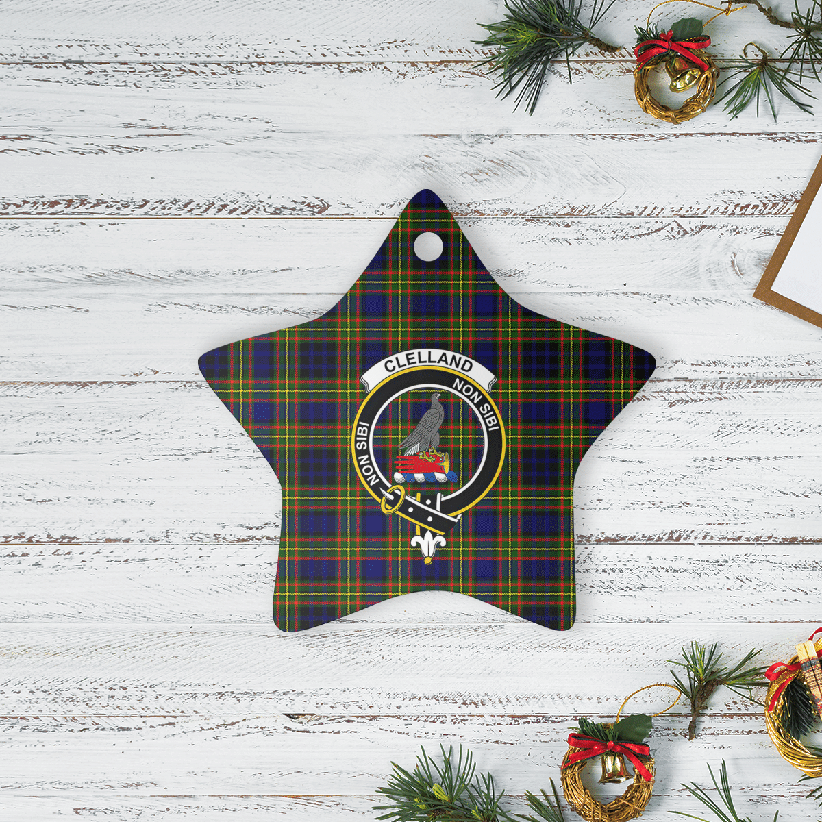 Clan Clelland Modern Tartan Crest Star Ceramic Ornament WS54 Clelland Modern Tartan Tartan Christmas   