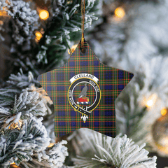 Clan Clelland Modern Tartan Crest Star Ceramic Ornament WS54 Clelland Modern Tartan Tartan Christmas   