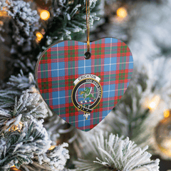 Clan Crichton District Tartan Crest Heart Ceramic Ornament OP50 Crichton District Tartan Tartan Christmas   