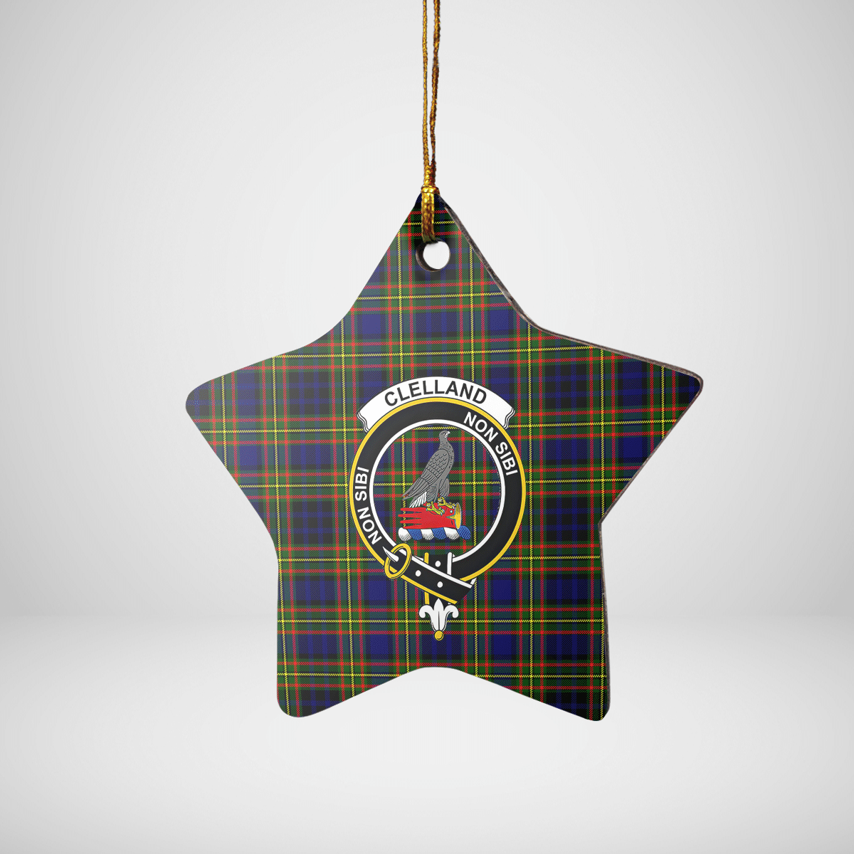 Clan Clelland Modern Tartan Crest Star Ceramic Ornament WS54 Clelland Modern Tartan Tartan Christmas   