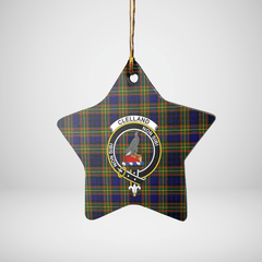 Clan Clelland Modern Tartan Crest Star Ceramic Ornament WS54 Clelland Modern Tartan Tartan Christmas   